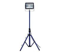 as - Schwabe - Foco LED con chip sobre trípode - Lámpara LED de 30 vatios con trípode telescópico - Foco LED brillante adecuado en obras y exteriores - Foco de construcción IP 65 - Azul