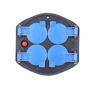 as - Schwabe Inserto de Enchufe para Carrete de Cable, 4 Tomas de Corriente con Toma de Tierra, con Tapa Protectora Azul, Interior IP20, Interruptor térmico, 230 V 16 A