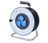 as - Schwabe IronCoat Tambor de cable vacío Ø 285 mm - 3 enchufes - Para cables de 50 m - Enrollacables sin cable - Made in Germany - Protección contra salpicaduras IP44, 10315