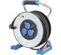 as - Schwabe IronCoat Xperts enrollacables 40 m H07RN-F 3G2,5, IP44 exterior, 3 tomas de corriente con toma de tierra + puerto USB, protección contra descargas eléctricas, Made in Germany