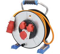 as - Schwabe IronCoat Xperts enrollacables CEE 25 m H07BQ-F 5G2,5, IP44 exterior, 2 tomas de corriente con toma de tierra y 1 toma CEE 400 V 5 polos, Interruptor térmico, Made in Germany
