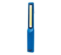 as - Schwabe - Lámpara de varilla LED con batería recargable 200 lúmenes - linterna profesional LED - lámpara móvil muy brillante con carcasa de goma -con gancho e imanes - para interiores - azul