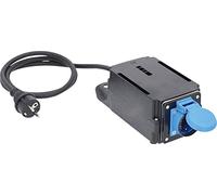 as - Schwabe Limitador de corriente de entrada MIXO 230 V/16 A - Enchufe Schuko con tapa abatible, carga máxima de 3600 W - Limitador de corriente con cable y enchufe de 1,5 m - IP44 - Fabricado en Alemania - Negro I 60533