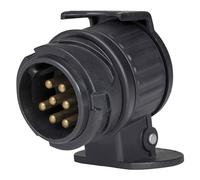 as - Schwabe Mini adaptador universal - enchufe de remolque de 12 V para exteriores - conexión de enchufe de coche de 13 polos y enchufe de caravana de 7 polos - Negro I 60439