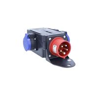 AS - Schwabe MIXO - Adaptador CEE 16A 400V, 3 x T23 IP55, divisor de corriente de construcción, protección IP44 contra salpicaduras de agua