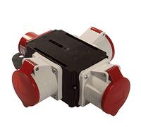 as - Schwabe MIXO Adaptador/Distribuidor de corriente ELBE - Enchufe CEE 3 tomas CEE de 5 polos - Robusto distribuidor de corriente para obras - IP44 I 60832