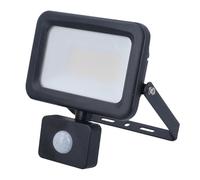 as - Schwabe Optiline 46670 - Foco LED con detector de movimiento (30 W, 3600 lúmenes, 4000 K, vida útil de más de 40.000 h, ángulo de haz: 120° - 15 cm, cable con adaptador de conexión rápida, IP44)
