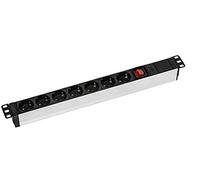 as - Schwabe RACK 18195-7 vías sin cable, para montaje universal en armarios de red de 19", disposición de 45°, IP20, color negro/aluminio