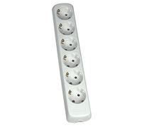 as - Schwabe Regleta de 6 enchufes, color blanco, 230 V/16 A, sin cable de alimentación, enchufes giratorios 45° con mayor protección táctil, adecuada para montaje en pared, atornillada, 11711