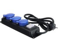 as - Schwabe regleta de enchufes Industrial con 3 Tomas - Enchufe múltiple de 1,5 m H07RN-F 3G1,5 - con Tapas Protectoras - fijación Mural - Interruptor Iluminado - Resistente a Salpicaduras, 38603