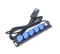 as - Schwabe regleta de enchufes Industrial con 5 Tomas - Interruptor diferencial PRCD 30mA - Enchufe múltiple de 4,5 m H07RN-F 3G1,5 - fijación Mural - Interruptor Iluminado - IP44, 38604