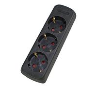 as - Schwabe Regleta de enchufes Triple Apta para Montaje en Pared, atornillada, sin Cable de alimentación, Negra, 11732 (Paquete de 6)