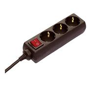 as - Schwabe Regleta de enchufes triple con interruptor de ahorro de energía, negro, 11362