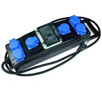 as - Schwabe Regleta de goma maciza 2 m H07RN-F 3G2,5 - 6 enchufes con protección de contacto de 230 V 16 A - Distribuidor de corriente para construcción - Estación de alimentación para uso en obras -