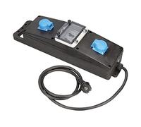 as - Schwabe Regleta móvil de goma maciza, 2 m H07RN-F 3G2,5 cable con protección de contacto 230 V/16 A, 2 enchufes de protección de contacto de 230 V/16 A, 2 interruptores de corriente residual