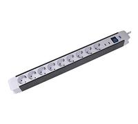 as - Schwabe - Regletas de enchufes FLASH con protección contra sobretensiones - 9 tomas de corriente y cable de 1,5 m - cable de extensión con interruptor encendido/apagado - Blanco