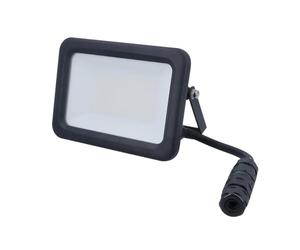 as - Schwabe SLIMLINE PRO 46421 - Foco led con chip (50 W, 6500 lúmenes, 4000 K, luz blanca neutra, carcasa de aluminio IP65, orientable, cable de 2 m con conector de protección de contacto, IP44)