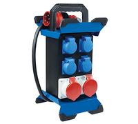 as - Schwabe STECKY 11 - Distribuidor de corriente portátil (conector CEE, 400 V/16 A/5 pines, 4 enchufes Schuko y 2 enchufes CEE de 16 A, adaptador móvil, distribuidor para interior y exterior, IP44,