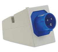 as Schwabe TechnikProdukte Enchufe de pared CEE para caravana, Enchufe de camping 230 V / 16 A, Enchufe de pared de 3 polos para autocaravana y caravana, para exteriores, IP44, Azul