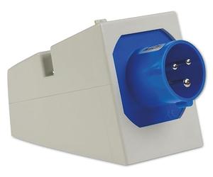 As Schwabe TechnikProdukte Enchufe de Pared CEE Para Caravana y Autocaravana - 230 V / 16 A, 3 Polos, Para Exteriores, IP44, Azul