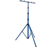 as - Schwabe -Trípode Profi XL para focos LED/focos halógenos - Trípode con travesaño universal adecuado para el montaje de focos y luminarias de construcción I Altura regulable hasta 4,00 m - Azul