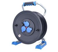 as - Schwabe Xperts carrete de cable vacío, para aprox. 50 m de cable, exterior IP44, 3 tomas de corriente con toma de tierra, USB, Interruptor térmico, Made in Germany