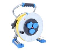 as - Schwabe Xperts Carrete para cables K35 AT-N07V3V3-F 3G1,5, IP44 exterior, conector SEV T13 y 3 enchufes tipo 13 / IP55, termoprotección, fabricado en Alemania