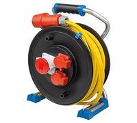 as - Schwabe XPERTS enrollacables CEE de 25 m AT-N07V3V3-F 5G1,5-2 tomas de tierra de 230 V, 1 toma CEE de 5 polos, 400 V 16 A - con tapa abatible - para uso en exteriores - IP44, 22160
