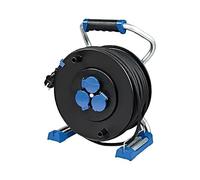 AS - Schwabe Xperts - Enrollador de cable (50 m, H07RN-F 3G1,5, IP44, 3 enchufes con tierra + puerto USB, indicador de tensión, protección térmica, Made in Germany