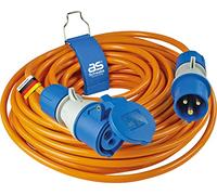 As - Schwinge CEE Cable de Extensión Caravana 25 m De Poliuretano, 3 Pines, 230 V/16 A, Enchufe CEE Y Acoplamiento con Pantalla De Tensión Powerlight, IP44, Fabricado En Alemania, Negro I 62433