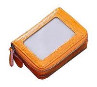 As Seen on TV - Deluxe Tarjetero Monedero Acordeón Cartera de Cuero para Mujer Dos Cremalleras - Camel Amarillo, Ocio