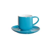 ASA 19000381 Coppa - Tazas de café, 4 Unidades, cerámica, 5,80 X 5,80 X 5,60 cm, Turquesa/Blanco