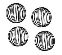 ASA 4 Bolas Decorativas de Alambre, Color Negro, diámetro 6 cm