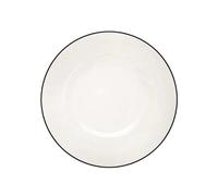 ASA 1904113 Ligne Noire Pasta de/Plato Hondo, Porcelana, Blanco, 22 x 22 x 4.5 cm