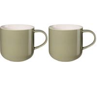 ASA Coppa 19100350 - Taza de porcelana (0,4 L, 9,2 x 9,2 x 9,5 cm), color caqui (Paquete de 2)