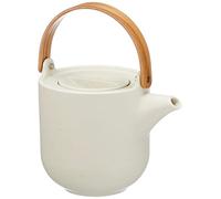 ASA Coppa Sencha 19370193 - Tetera con mango de madera (porcelana, 1 L), color blanco