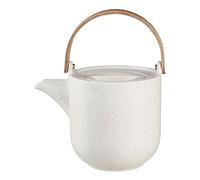 ASA Coppa Sencha - Tetera con mango de madera (porcelana, 0,6 L), color blanco