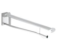 Asa de apoyo plegable KEUCO PLAN Care, con portarrollos de papel higiénico, 700mm, 34903170738, Color: Aluminio anodizado plata/gris claro