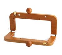 Asa de madera para cartera Marco de bolso madera con cierre grande, asa, beso tornillos en el interior, accesorios for bolsos DIY Para artesanía(Brown)