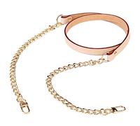 asa para bolso Bolso Cadena Correas de cuero Correa de cadena Reemplazo Cadena de metal bañado en oro para monedero Bolsos Bricolaje Manualidades, 47 pulgadas(marrón)