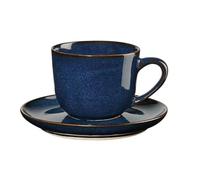 ASA Saisons 27110119 - Taza de café con platillo de gres (0,09 L, 8,5 x 6,7 x 5,5 cm), color azul