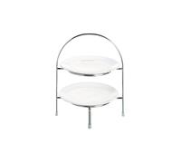 ASA SELECTION Etagere de 2 niveles para platos de postre de 28 cm plata