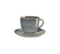 ASA SELECTION Taza de capuchino con plato 0,23 l Saisons Denim azul claro
