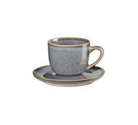 ASA SELECTION Taza de espresso con platillo 0,09l Saisons Denim azul claro