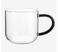 ASA Selection Vaso De Té Coppa Taza Con Asa Negra De Vidrio Borosilicato 0,4 L