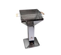 Asador a Carbón Vegetal Kingsale, Parrilla de Columna Acero Inox. , Jardín,