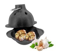 Asador de Ajos de Hierro Fundido, Asador Ahumador de Hierro Fundido Previamente Sazonado, Horneador de Patatas, Mini Cocotte, Un Ahumador Al Aire Libre Imprescindible Cocedor de Ajos para Horno