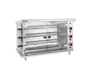 Asador de pollos a gas - 3 espadas - con iluminación - Royal Catering