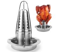 Asador de Pollos Chicken Holder Parrilla de Pollo con Bandeja de Goteo Pollo Barbacoa Soporte Soporte Asador de Pollos Pollo Asado Rack para Cocinar al Grill en Horno y Barbacoa
