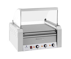 Asador de salchichas - 11 Rodillos - Cajón calentador - Acero inox | Royal Catering